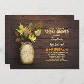 紅葉メイスンジャー素朴なブライダルシャワー招待状 招待状 (正面/裏面)