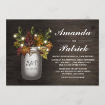 紅葉メイスンジャー素朴結婚式招待状