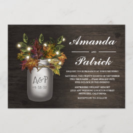 紅葉メイスンジャー素朴結婚式招待状 招待状