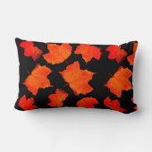 紅葉メープルツリー葉オレンジブラックカスタム ランバークッション (裏面)