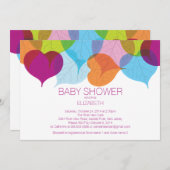 紅葉モダンニュートラルベビーシャワー招待状 招待状 (正面/裏面)