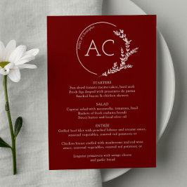 紅葉モダンフレームクリムゾンレッドウェディングレセプション メニュー