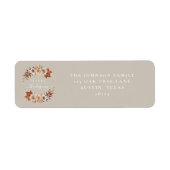 紅葉モダン感謝祭の住所 ラベル (正面)