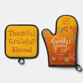 紅葉モダン料理ベーキング感謝祭 鍋つかみ&鍋敷きセット (正面)