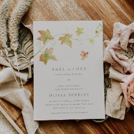 紅葉モダン秋ベビーシャワー 招待状