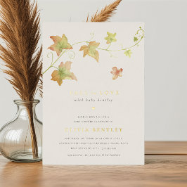 紅葉モダン秋ベビーシャワー 箔招待状