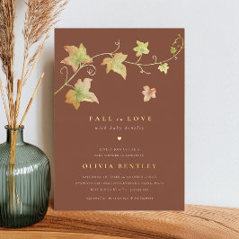 紅葉モダン秋ベビーシャワー 箔招待状