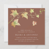 紅葉モダン秋婚約パーティ 招待状 (正面)