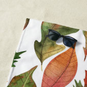 紅葉モノグラムのズブルーオレンジ秋デコール ビーチタオル (インサイチュ)