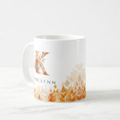 紅葉モノグラムイニシャル文字K コーヒーマグカップ (正面左)