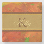 紅葉モノグラムコースター ストーンコースター (正面)