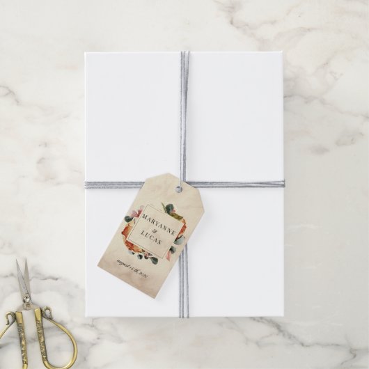 紅葉モノグラム結婚 ギフトタグ (より糸付き)