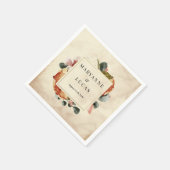 紅葉モノグラム結婚 スタンダードカクテルナプキン (角)