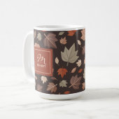 紅葉モノグラム 感謝 ありがとう 神の恵み コーヒーマグカップ (正面左)