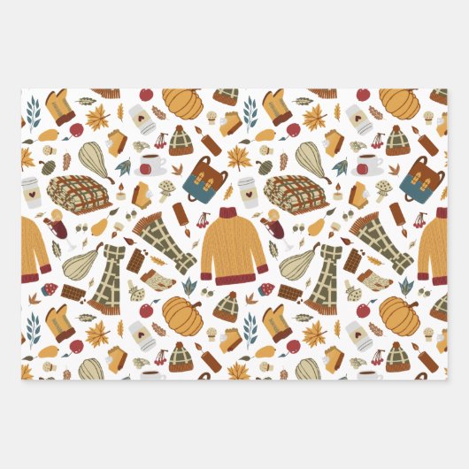 紅葉ユニークズオータムカボチャ ラッピングペーパーシート (正面)