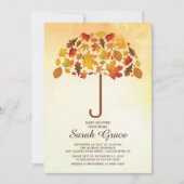 紅葉ユニーク傘ベビーシャワー招待状 招待状 (正面)