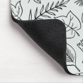 紅葉ラインアートパターン – 可愛いミニマルシンプル マウスパッド (コーナー)