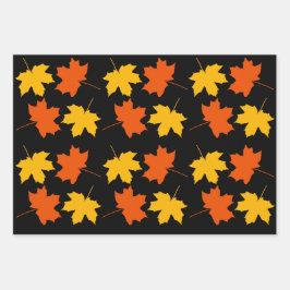 紅葉ラッピング紙フラットシートセット3 ラッピングペーパーシート