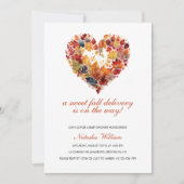 紅葉ラブハート秋ベビーシャワー 招待状 (正面)