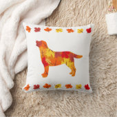 紅葉ラブラドールリトリエバーシルエット クッション (ブランケット)