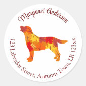 紅葉ラブラドールリトリバー差出人住所 ラウンドシール (正面)