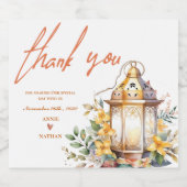 紅葉ランタン秋の結婚式サンクスユアスペクト スパークリングワインラベル (シングルラベル)