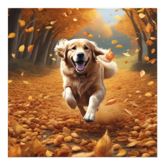 紅葉ランニングズの犬in自然アートプリント フォトプリント            (正面)