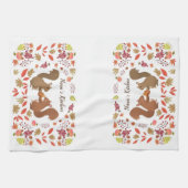 紅葉リスのパーソナライズ キッチンタオル (横)
