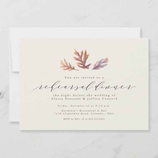 紅葉リハーサルのディナーの招待 案内状 (正面)