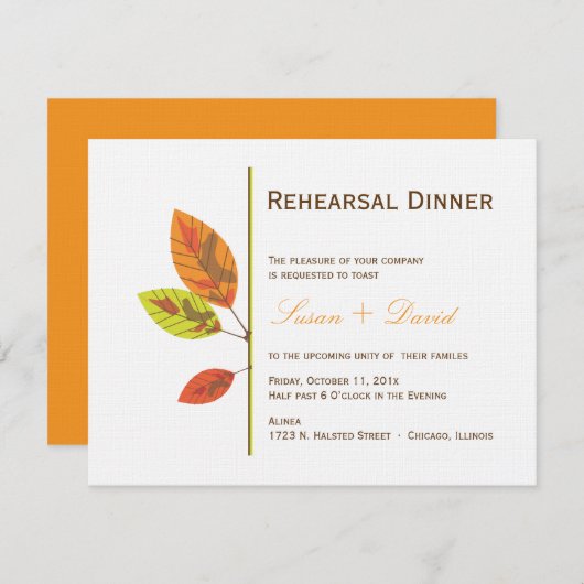 紅葉リハーサルディナー招待状 招待状 (正面/裏面)