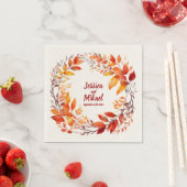 紅葉リングや輪パーソナライズされた結婚:ナプキンス スタンダードカクテルナプキン (インサイチュ)