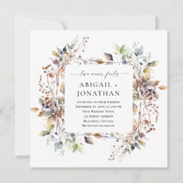 紅葉リースキリスト教の聖書の結婚聖句 招待状