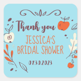 紅葉リースドードル秋ブライダルシャワー スクエアシール