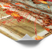 紅葉レッドオレンジカントリーアンティーク ポスター (角)