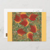 紅葉レッドメープル抽象芸術オングラス ポストカード (正面/裏面)