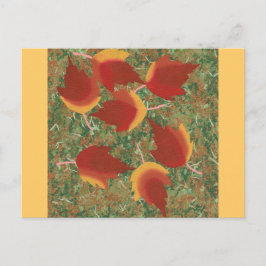 紅葉レッドメープル抽象芸術オングラス ポストカード