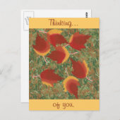 紅葉レッドメープル抽象芸術オングラス ポストカード (正面/裏面)