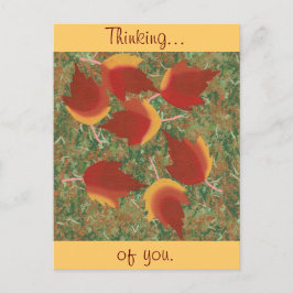 紅葉レッドメープル抽象芸術オングラス ポストカード