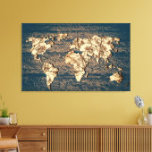 紅葉ワールドマップウォールアート キャンバスプリント (インサイチュ (リビング))