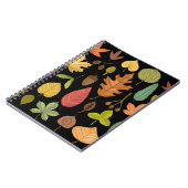 紅葉ヴィンテージセットを黒の背景で分離 ノートブック (左側)