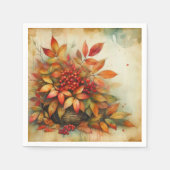 紅葉ヴィンテージ水彩秋色 スタンダードカクテルナプキン (正面)