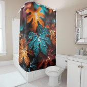 "紅葉交響曲：秋の葉の雨滴" シャワーカーテン (インサイチュ)