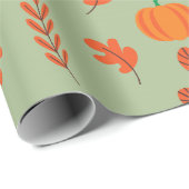 紅葉及びカボチャのシームレスラッピング紙 ラッピングペーパー (ロールコーナー)