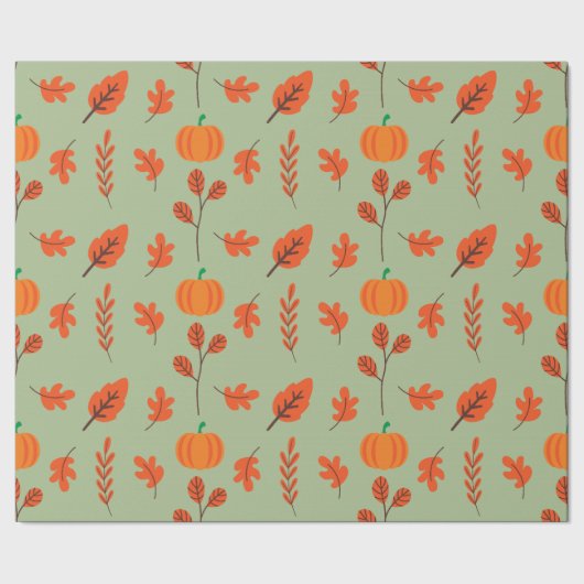 紅葉及びカボチャのシームレスラッピング紙 ラッピングペーパー (シーム)