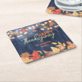 紅葉妖精ライトオンウッドサンクスギビング スクエアペーパーコースター (アングル)