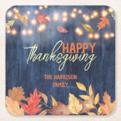 紅葉妖精ライトオンウッドサンクスギビング スクエアペーパーコースター (正面)