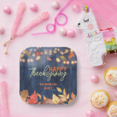 紅葉妖精ライトオンウッドサンクスギビング ペーパープレート (パーティー)