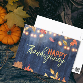紅葉妖精ライトオンウッドサンクスギビング ポストカード