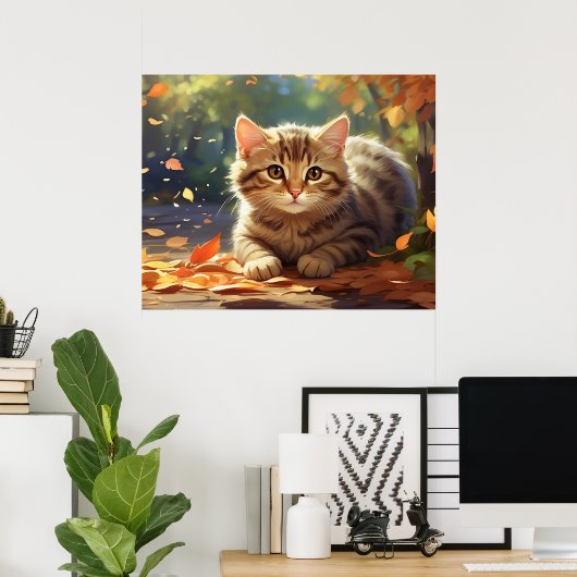 *~*紅葉子猫5:4 Kitten Cat AP68 ポスター (ホームオフィス)