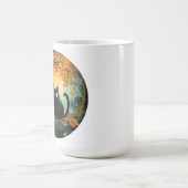 紅葉居心地の良い秋黒猫のための魔法 コーヒーマグカップ (中央)